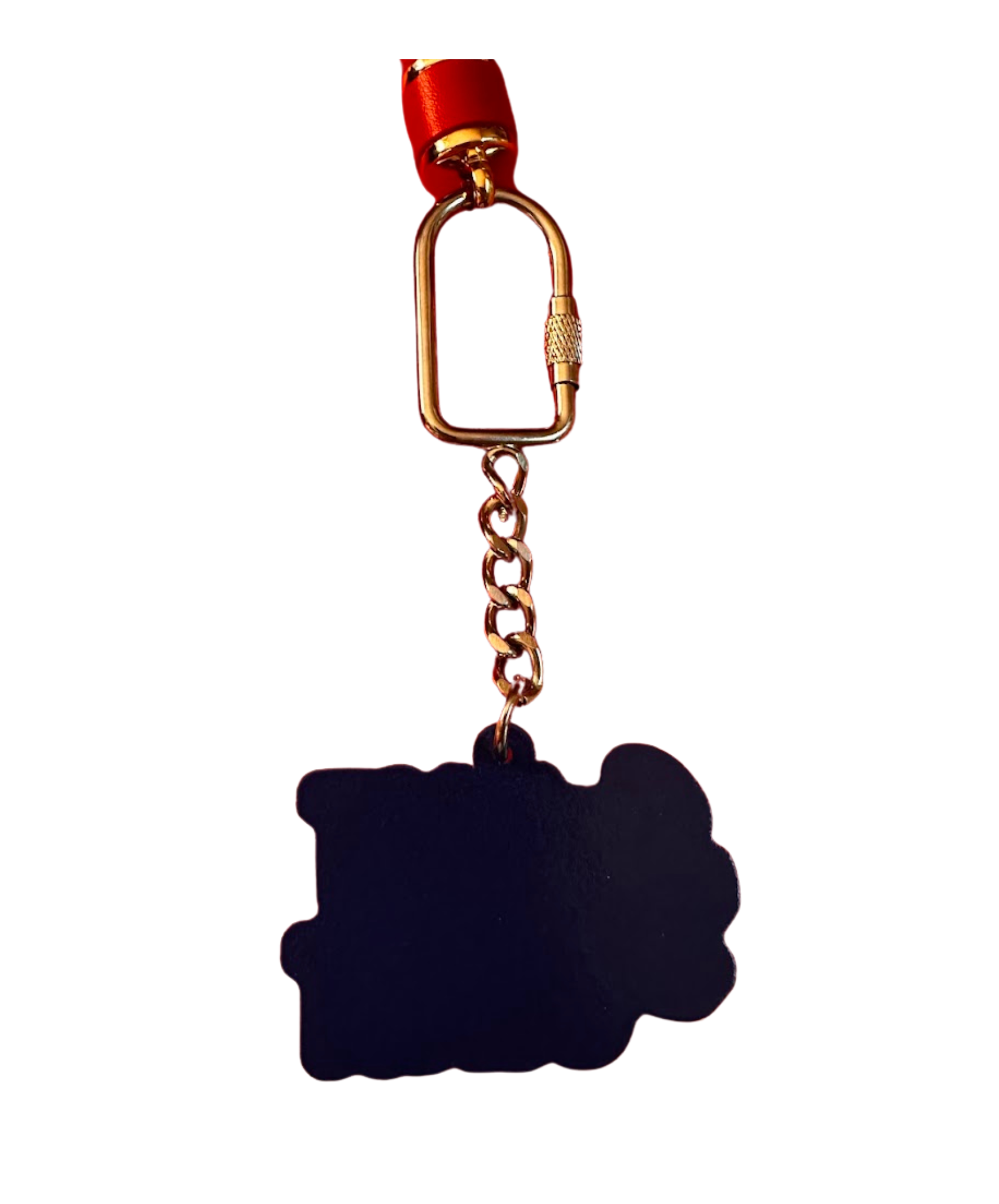 Backside of east coast purse charm - solid navy blue on white background
