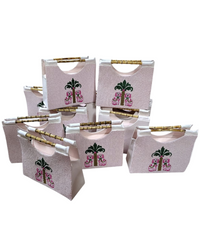 Pink Beaded Purse with Chinoiserie Dalmatians – Luxury Handbag with Playful Sophistication
