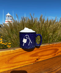 Cobalt Blue Campfire Mug with Lobster Buoy Design – 15 oz Ceramic Mug
