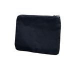 Navy Canvas back side of navy coin purses on a white background