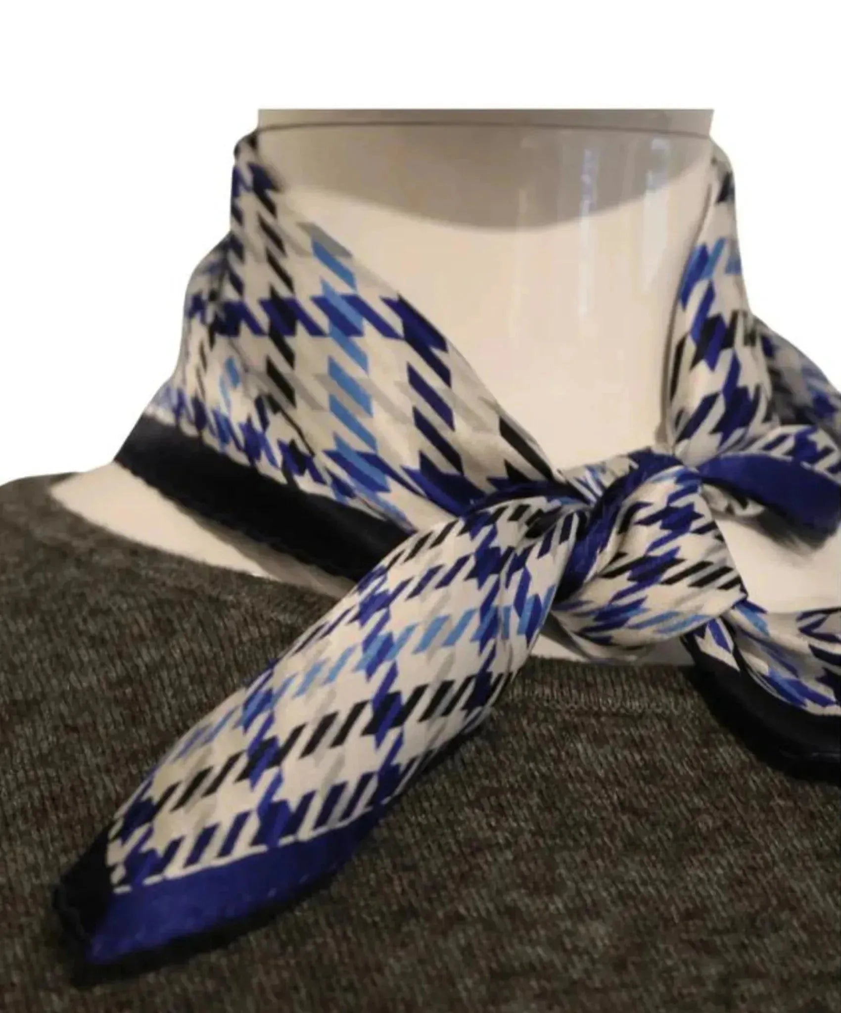 Blue Hounds Tooth Scarf Navy Jane