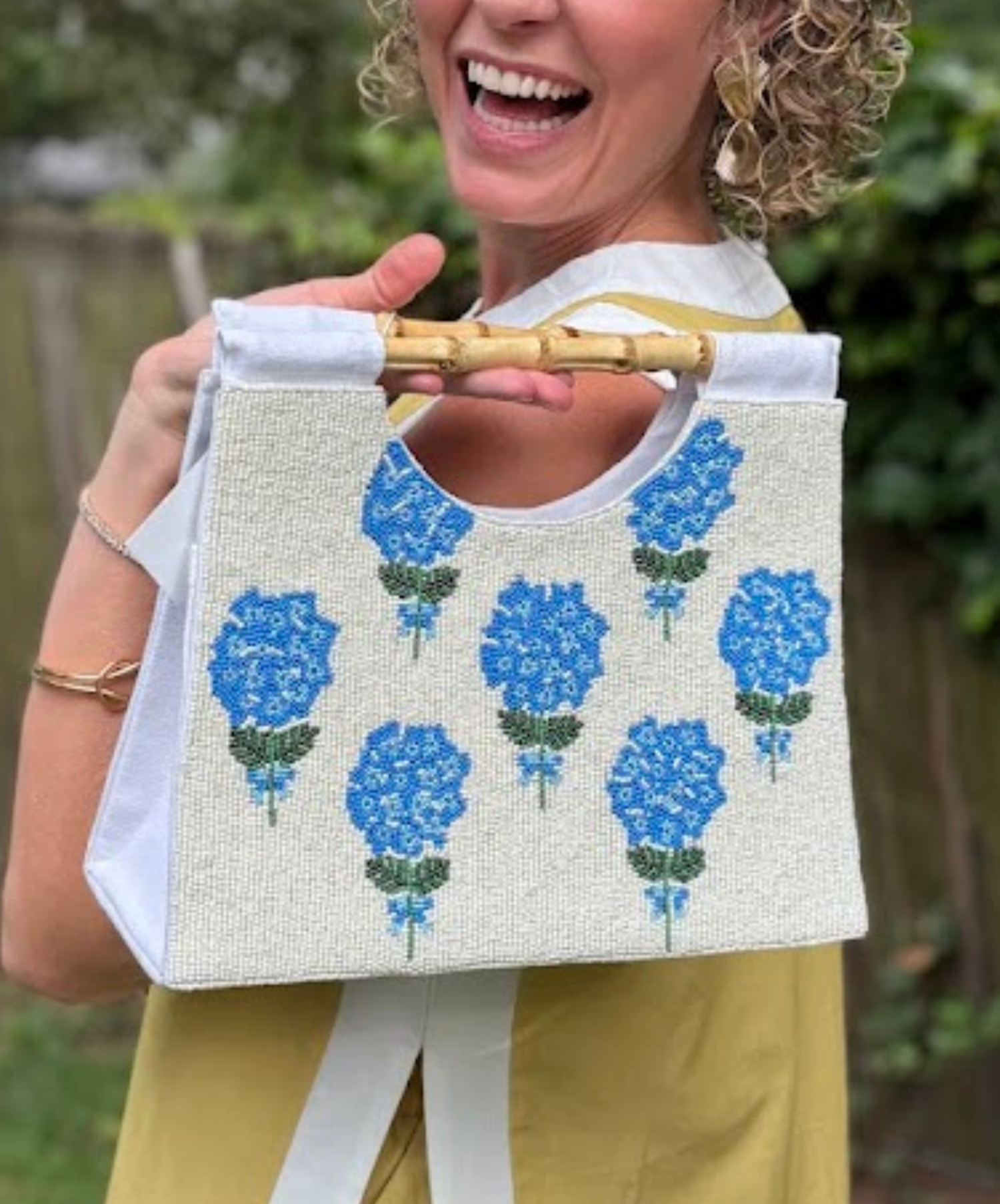 Hydrangea Beaded Purse - Narragansett Style