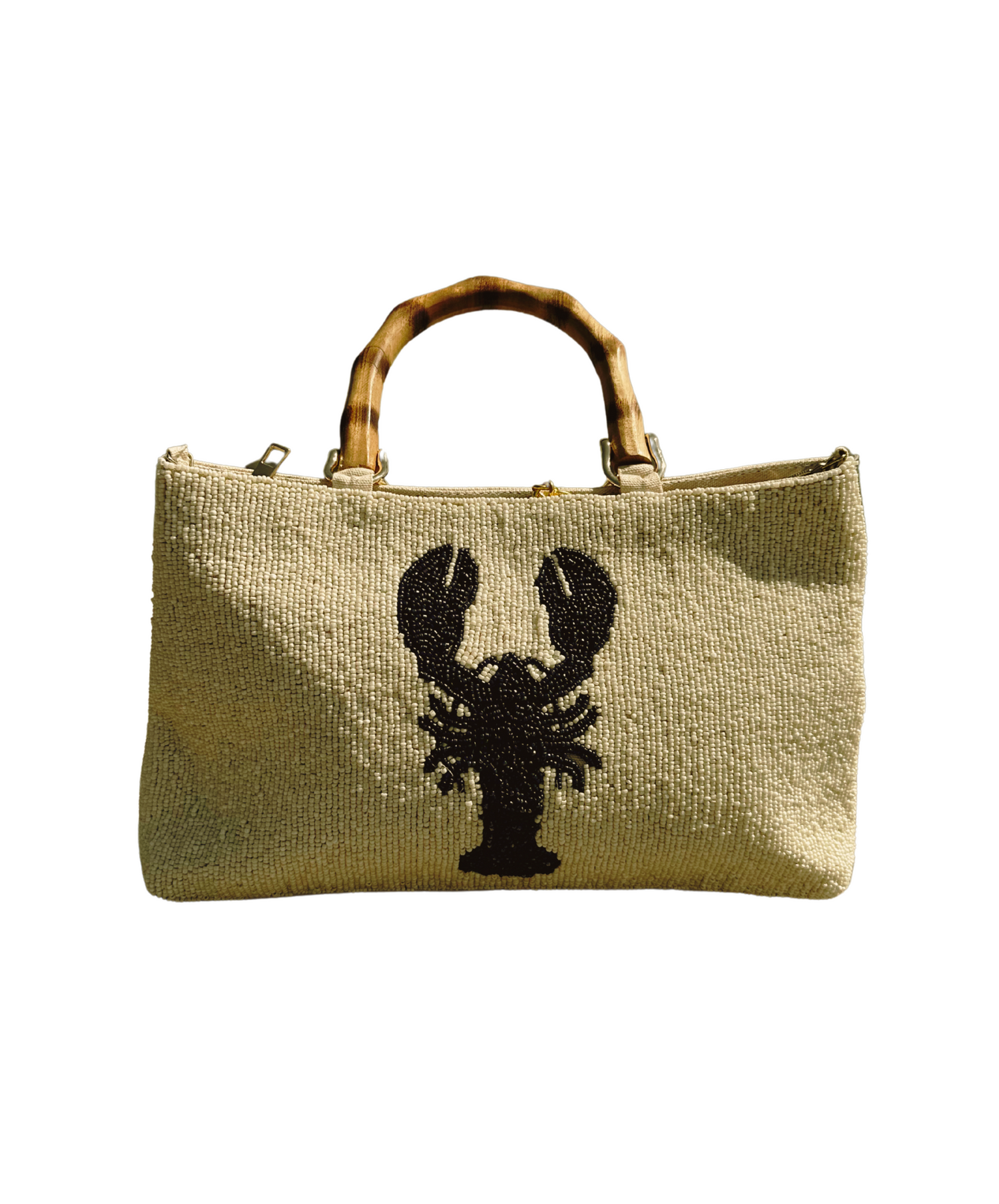 Preppy Bead Handbag with Black Lobster