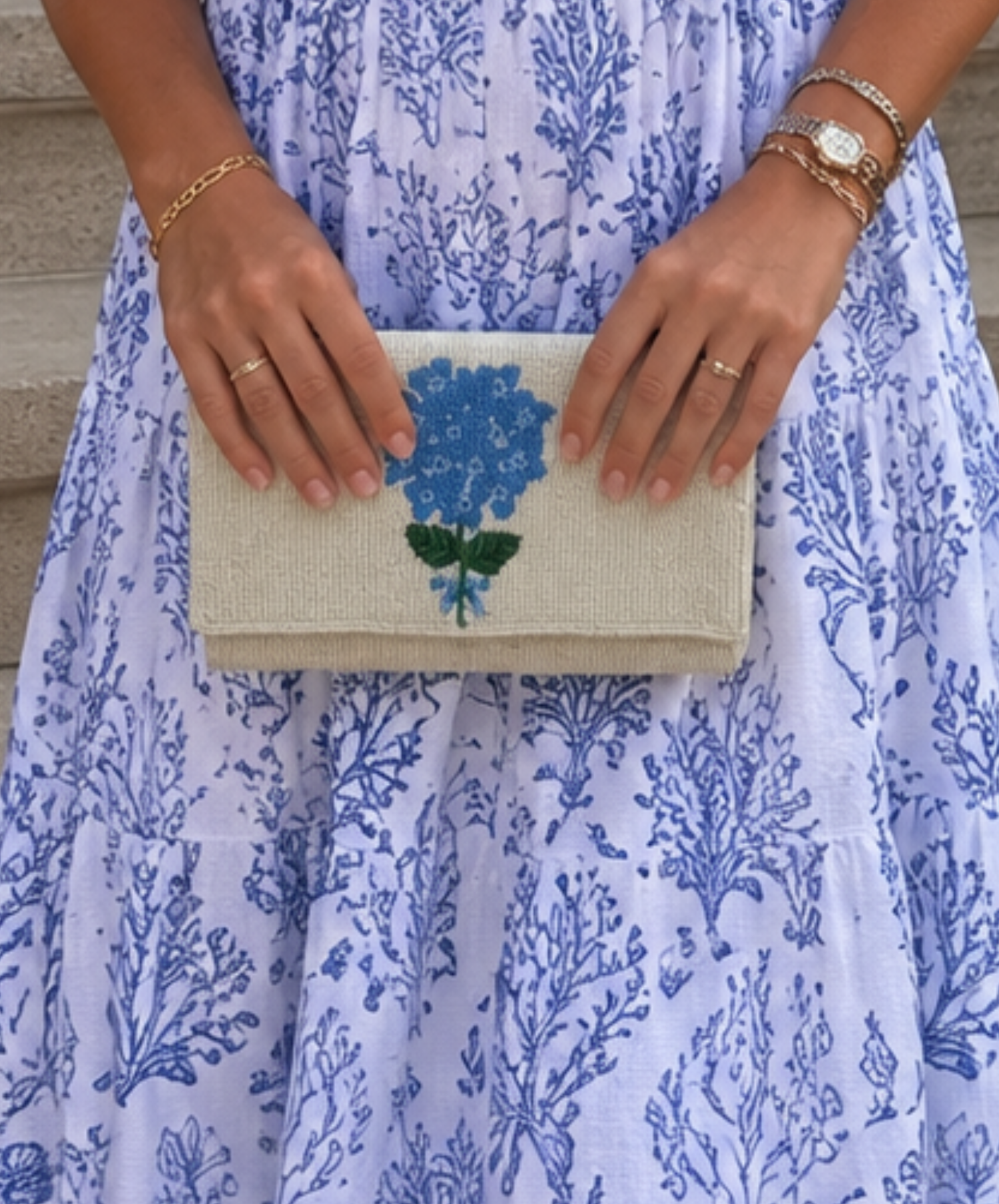 Harper Hydrangea Clutch