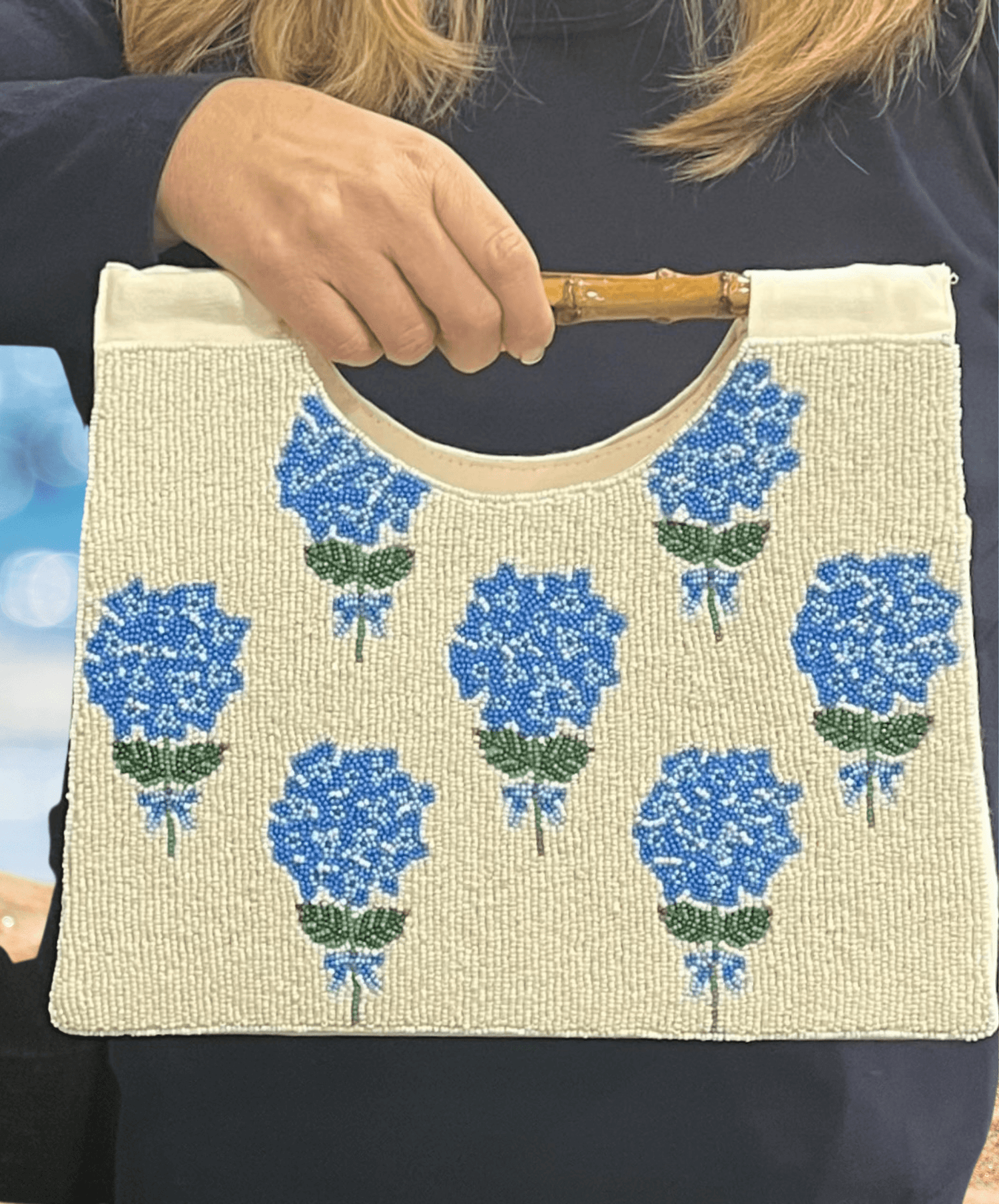 Hydrangea Beaded Purse - Narragansett Style