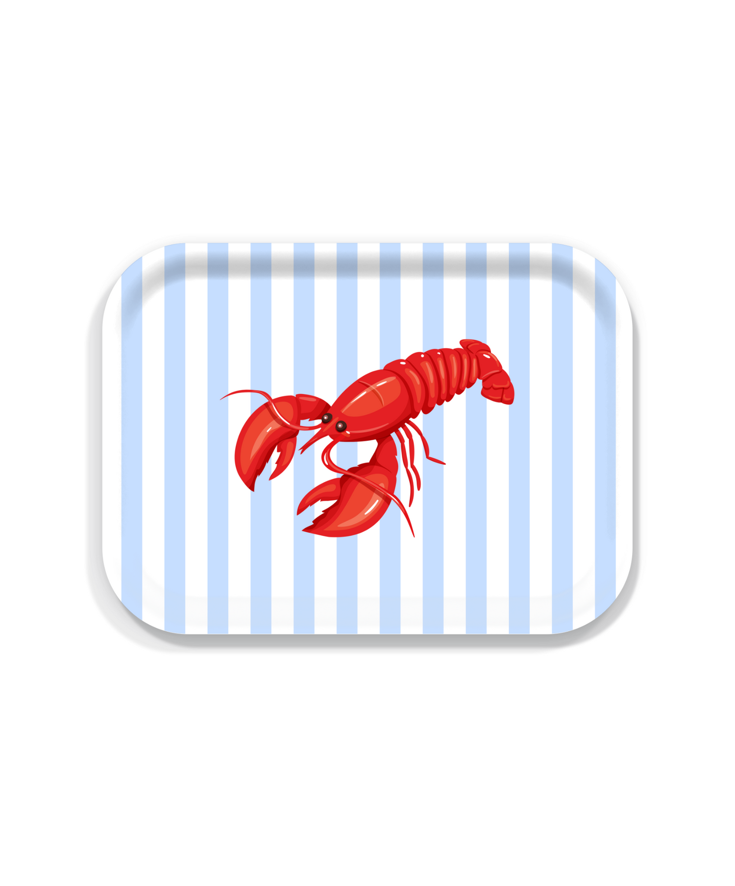 Large lobster tray with stripes birchwood tray