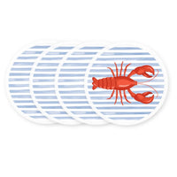 Stripes with Red Lobster Coasters – Coastal Charm for Your Table