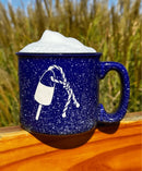 Cobalt Blue Campfire Mug with Lobster Buoy Design – 15 oz Ceramic Mug