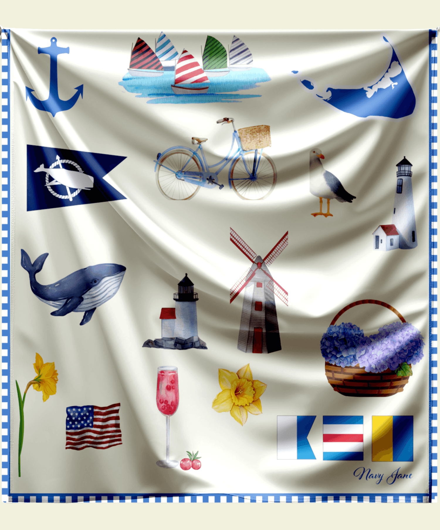 Nantucket Bloom Silk Scarf