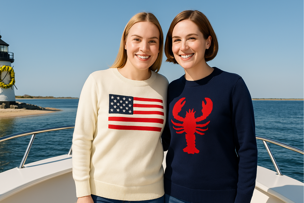 navy_and_red_lobster_sweater_and_off-white_sweater_with_american_flag._nantucket_lighthouse_in_background_1098ce0b-1b12-4eaf-82a5-7b3bdc190afb.png