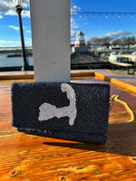 Cape Cod Beaded Clutch – Navy Coastal Handbag