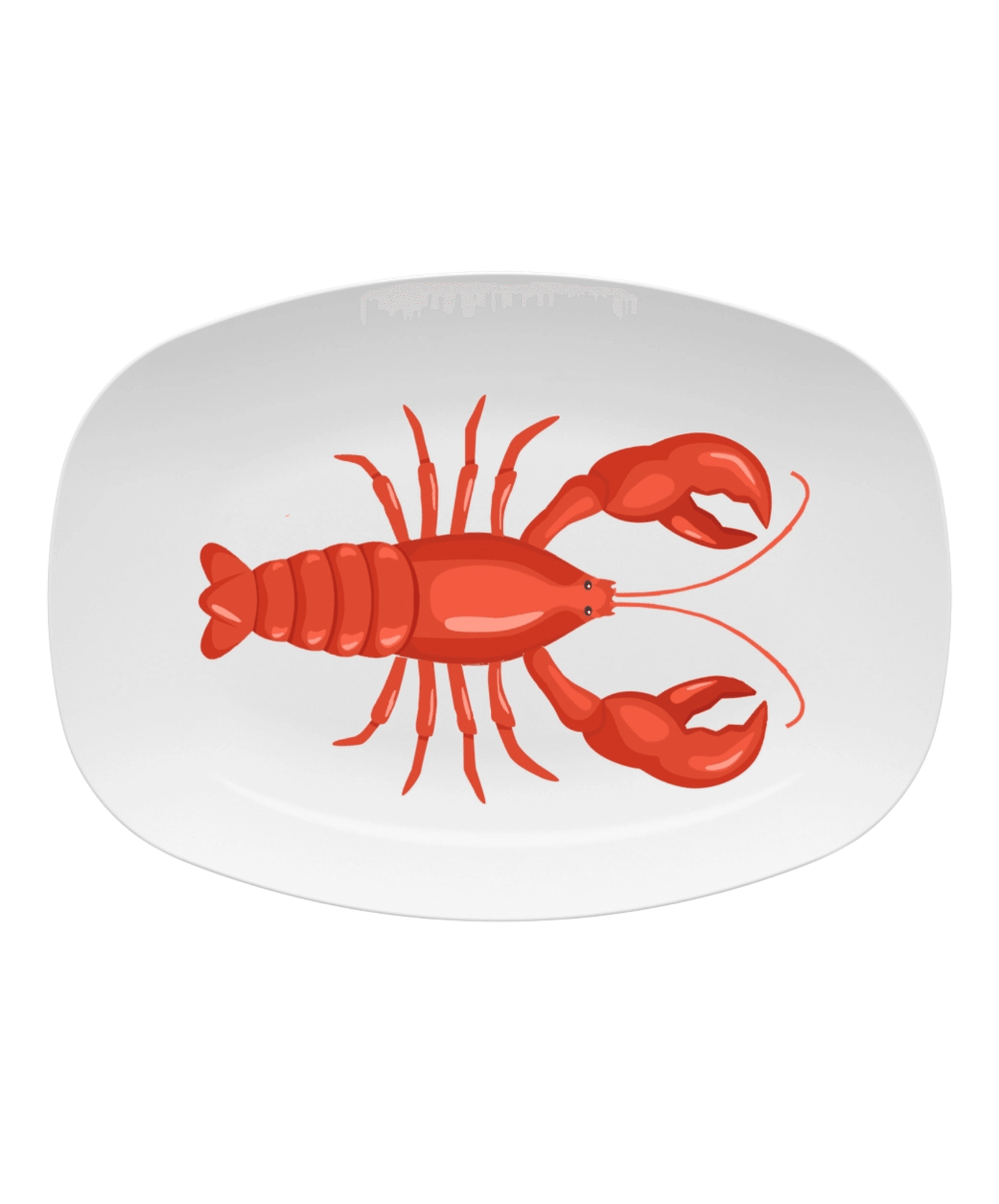 White Platter With Red Lobster